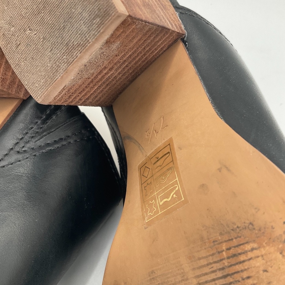 Madewell The Harper Black Leather Pointed Toe Block Heel Minimalist Size 7.5 - Picture 14 of 15